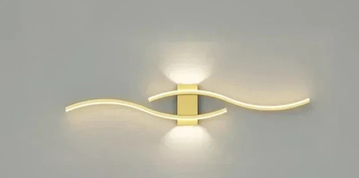 Sleek Wave LED Wall Lamp, Energy Efficient & Warm Glow