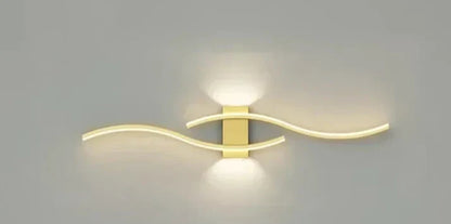 Sleek Wave LED Wall Lamp, Energy Efficient & Warm Glow