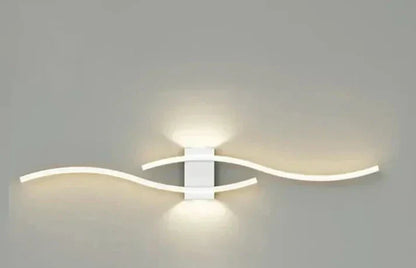 Sleek Wave LED Wall Lamp, Energy Efficient & Warm Glow
