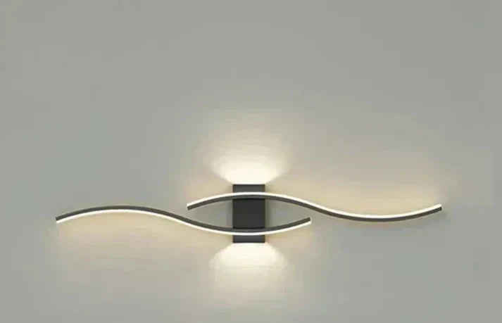 Sleek Wave LED Wall Lamp, Energy Efficient & Warm Glow