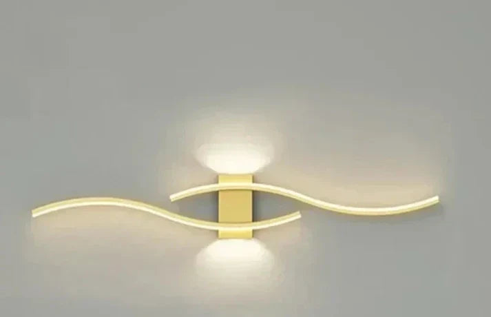 Sleek Wave LED Wall Lamp, Energy Efficient & Warm Glow