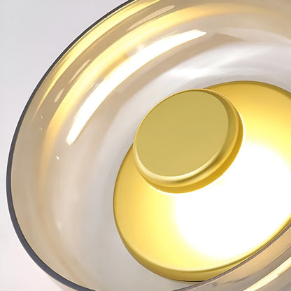Elegant LED Glass Wall Light with Gold Details