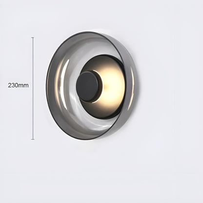 Elegant LED Glass Wall Light with Gold Details
