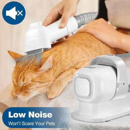 Quiet Pet Grooming Vacuum with Clippers and Brush Set