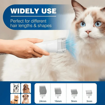 Quiet Pet Grooming Vacuum with Clippers and Brush Set