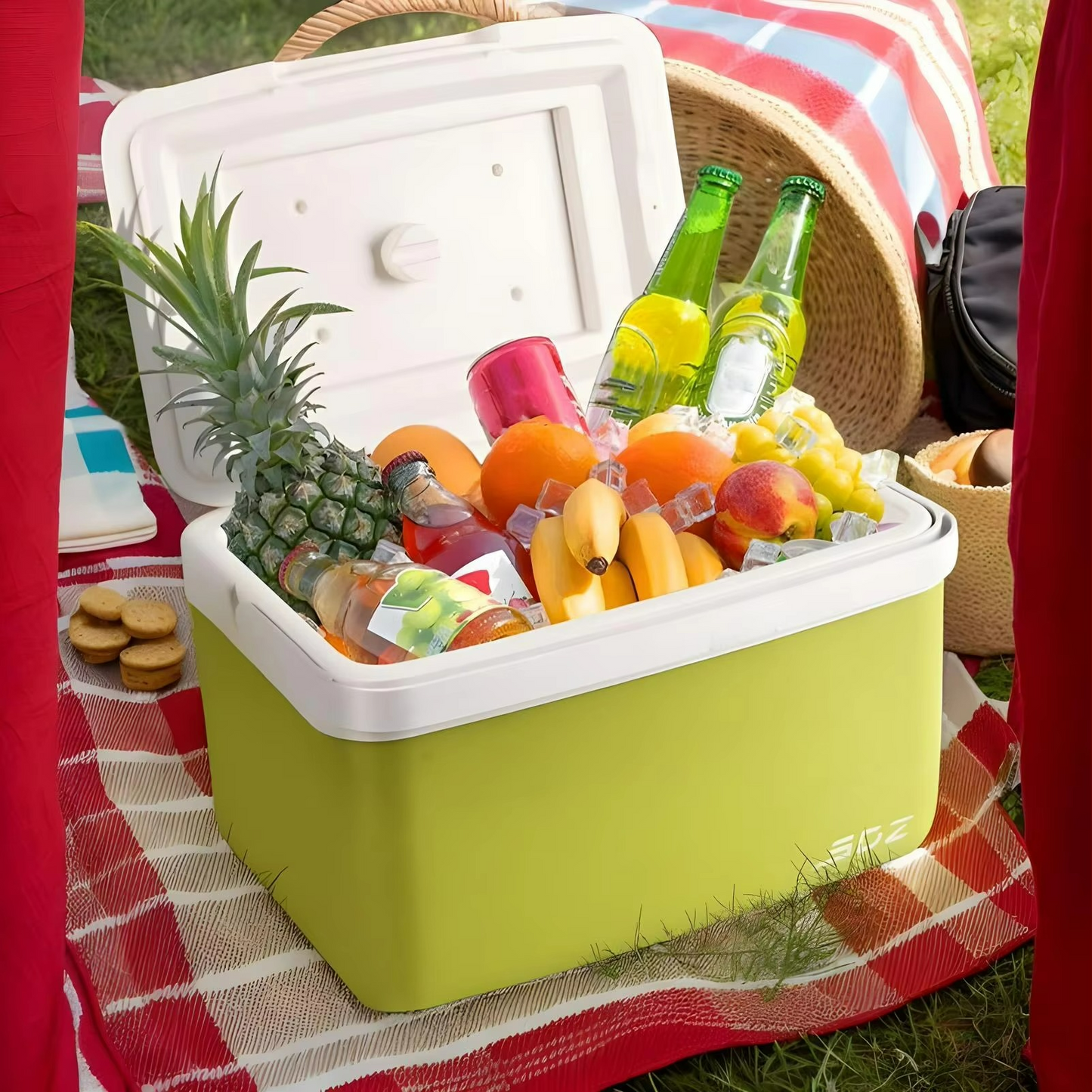 Portable Cooler Box For Picnic And Outdoor Use