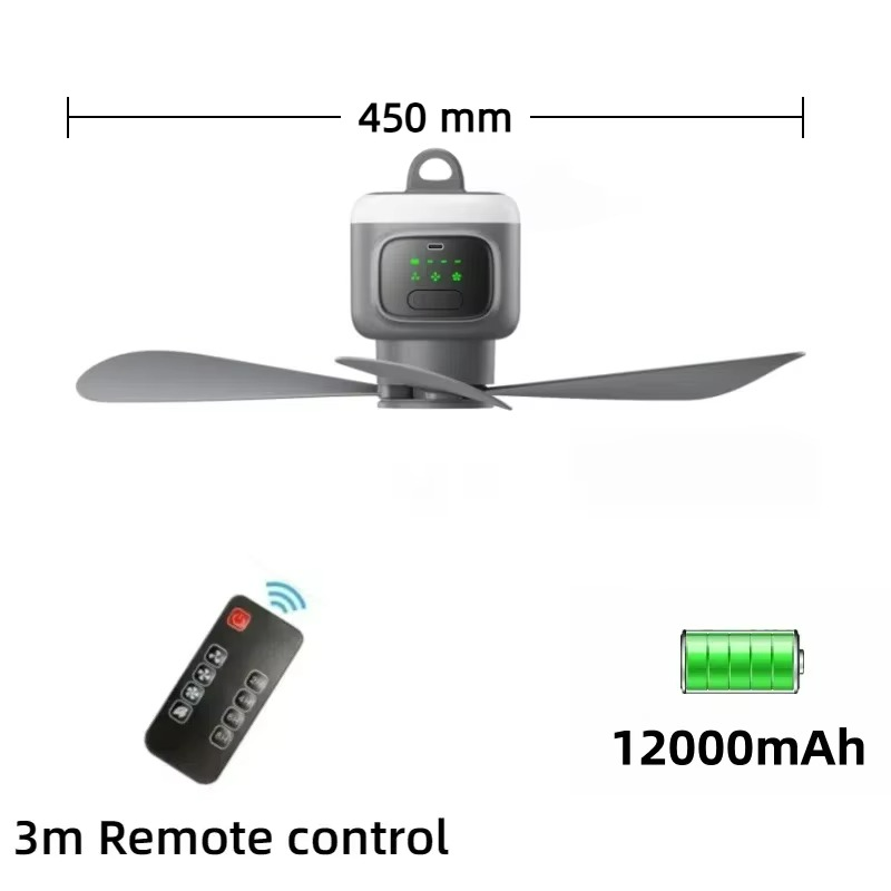 Compact LED Camping Ceiling Fan Light