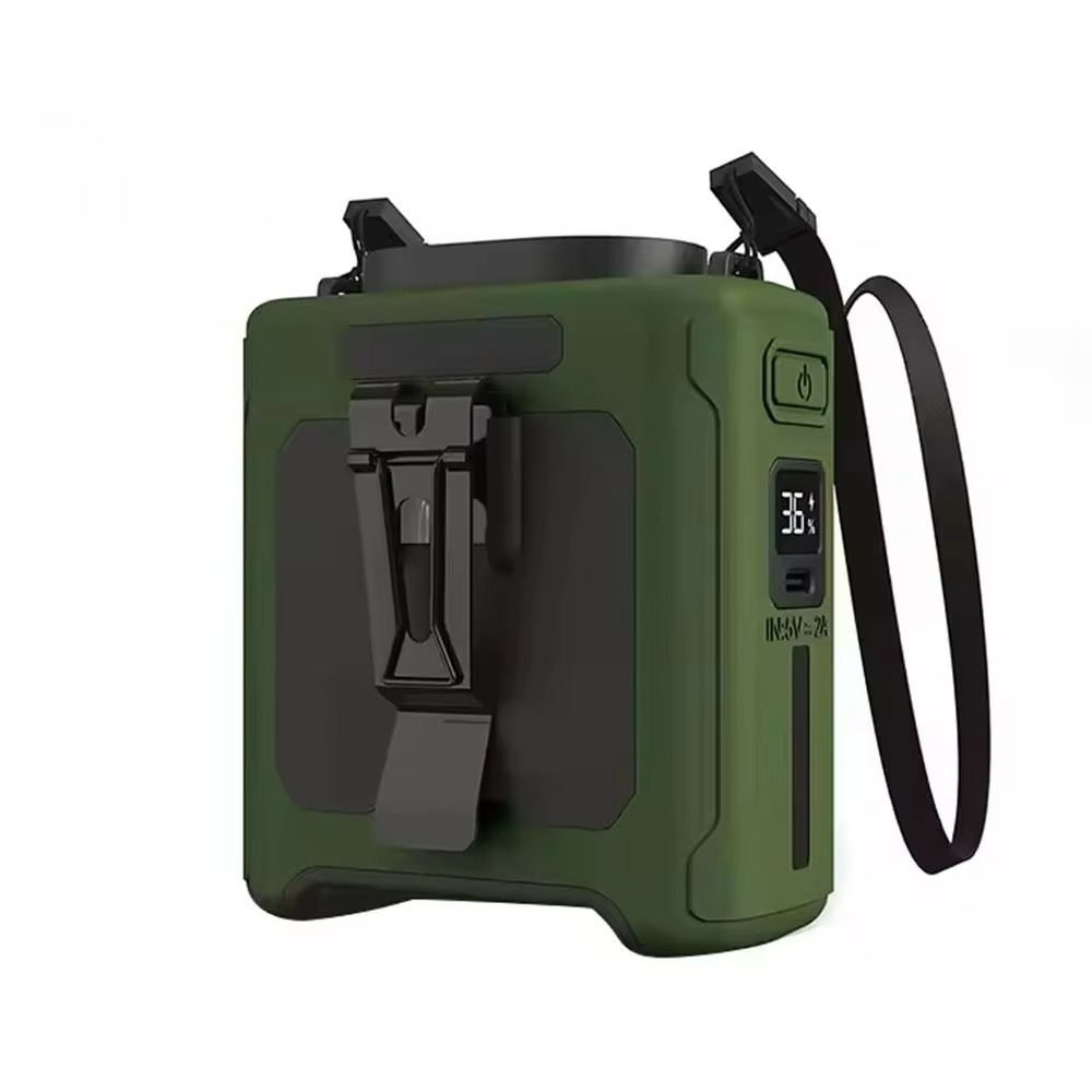Compact Belt Fan with Battery Pack and LED Light