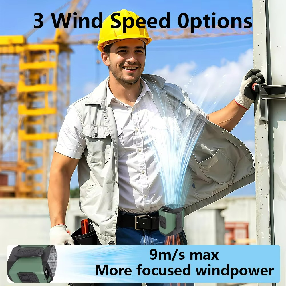 Compact Belt Fan with Battery Pack and LED Light