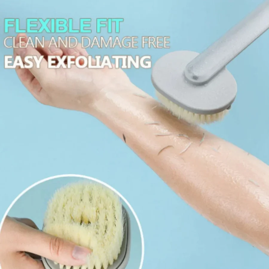 Exfoliating Back Scrubber with Long Handle for Shower