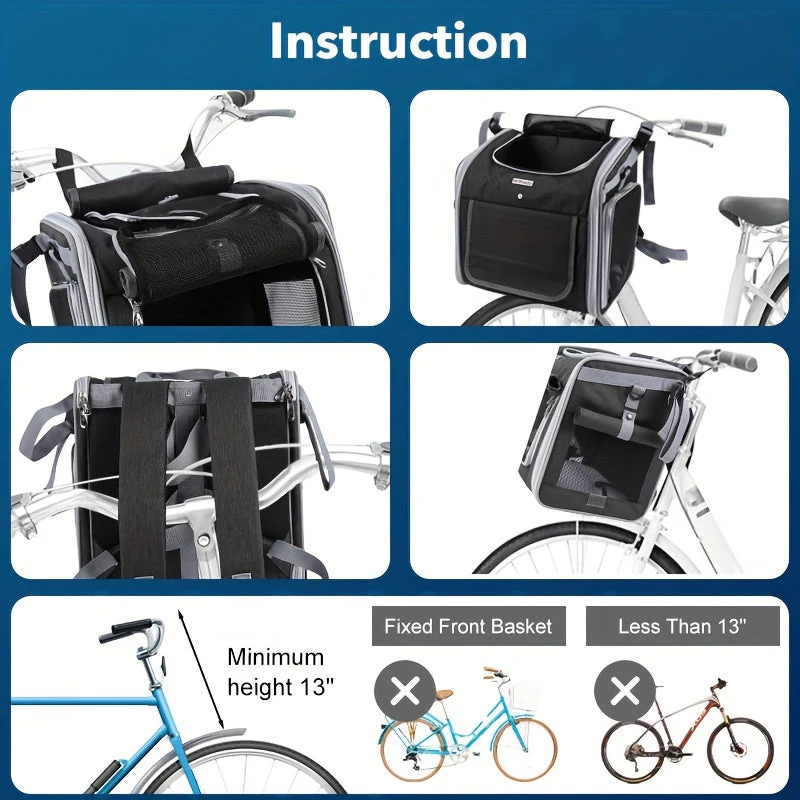 Fesara | Folding Pet Bike Carrier Basket