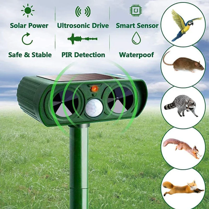Outdoor Solar Animal Repeller Ultrasonic Device