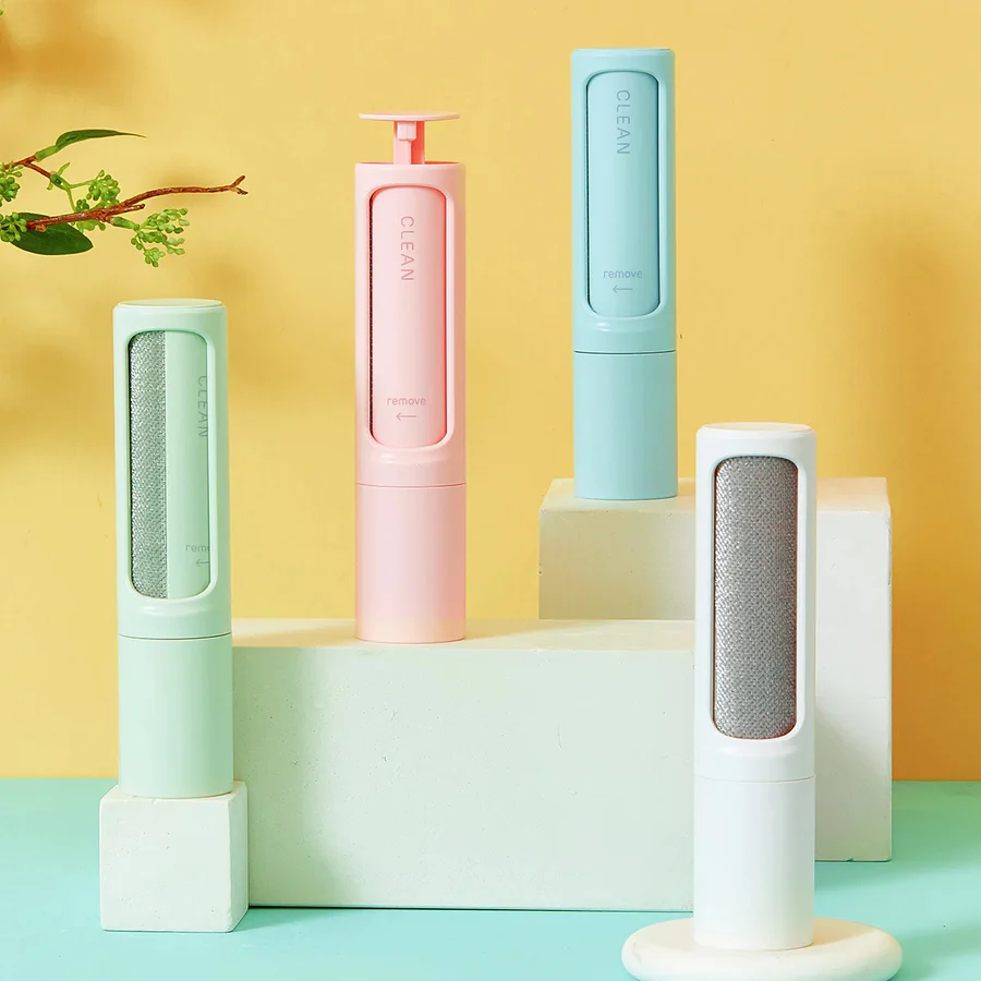 Pet Grooming Brush with Built-In Lint Roller Tool