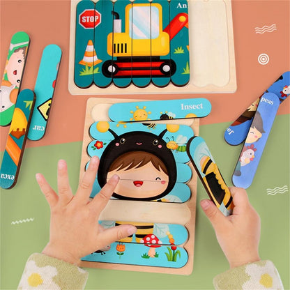 Fun Wood Learning Puzzle Toys for Creative Children