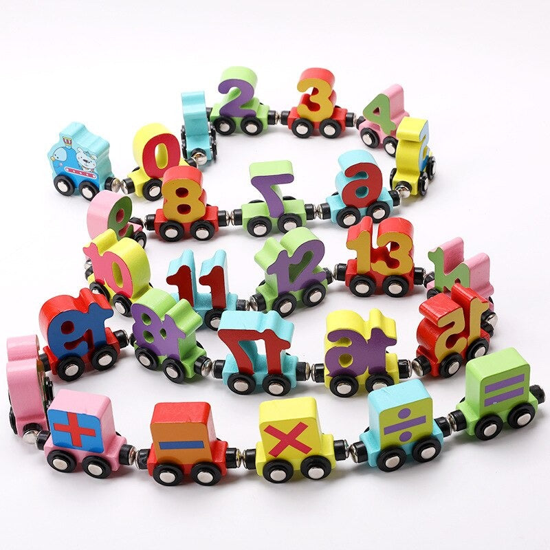 Learning Wooden Train Set with Colors and Letters