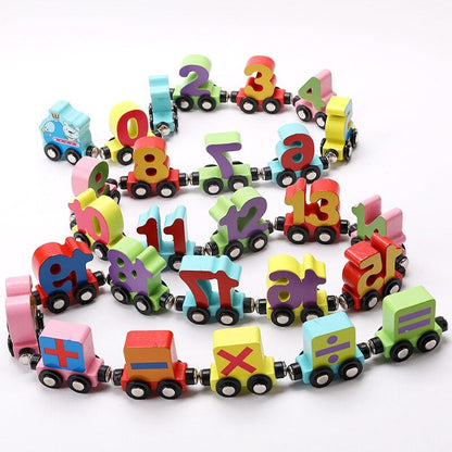 Learning Wooden Train Set with Colors and Letters