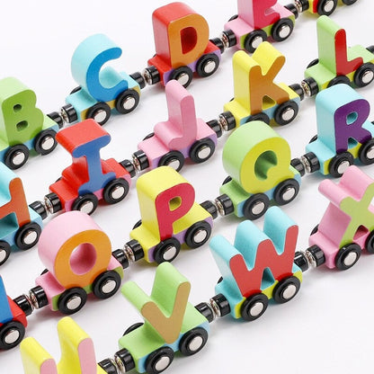 Learning Wooden Train Set with Colors and Letters