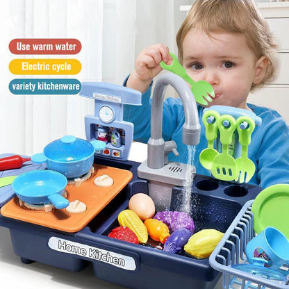 Kids Play Kitchen with Water Play and Cooking Toys