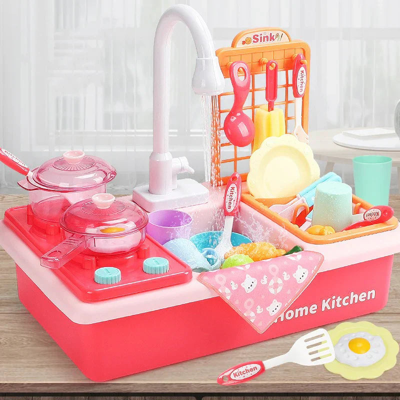 Kids Play Kitchen with Water Play and Cooking Toys