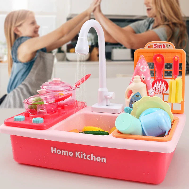 Kids Play Kitchen with Water Play and Cooking Toys
