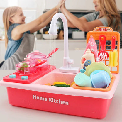 Kids Play Kitchen with Water Play and Cooking Toys