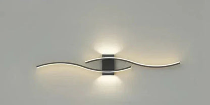 Sleek Wave LED Wall Lamp, Energy Efficient & Warm Glow