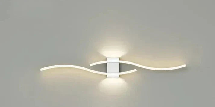 Sleek Wave LED Wall Lamp, Energy Efficient & Warm Glow