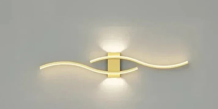 Sleek Wave LED Wall Lamp, Energy Efficient & Warm Glow