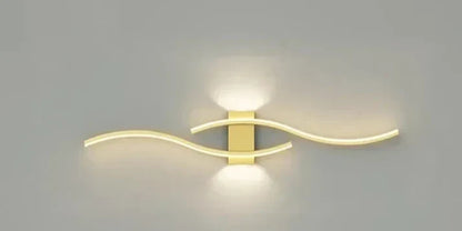 Sleek Wave LED Wall Lamp, Energy Efficient & Warm Glow