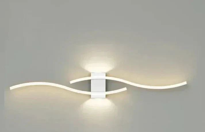 Sleek Wave LED Wall Lamp, Energy Efficient & Warm Glow