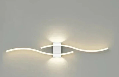 Sleek Wave LED Wall Lamp, Energy Efficient & Warm Glow