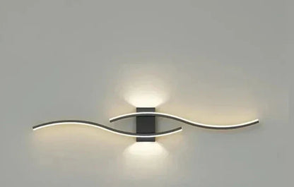 Sleek Wave LED Wall Lamp, Energy Efficient & Warm Glow