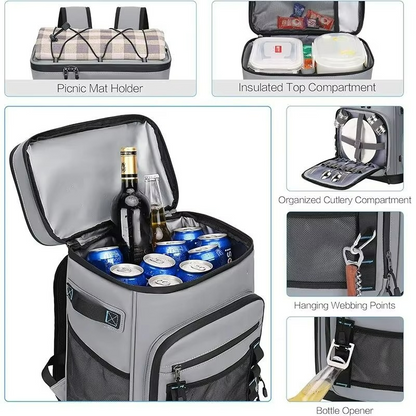 Waterproof Insulated Lunch Backpack Outdoor Travel Bag
