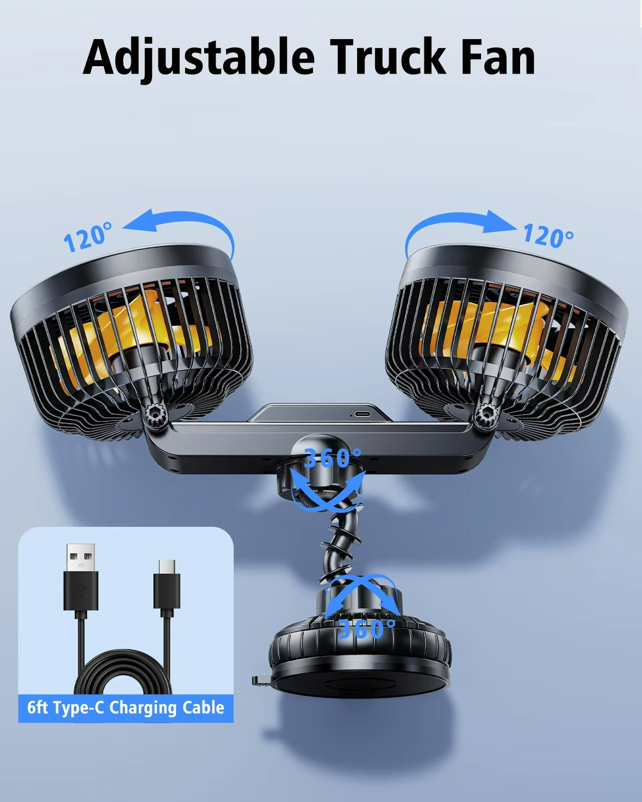 Strong Car Vent Dual Blade Fan