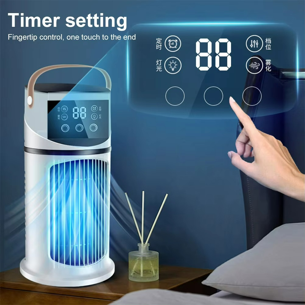 Portable 3-in-1 Misting Fan with Humidifier and LED Light