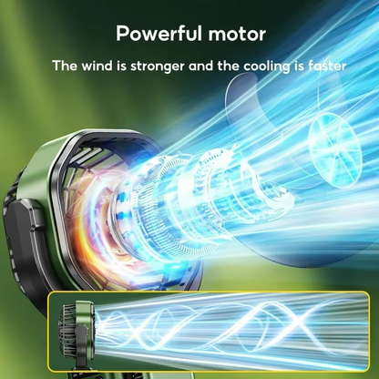 Compact Rechargeable Camping Fan with LED Light