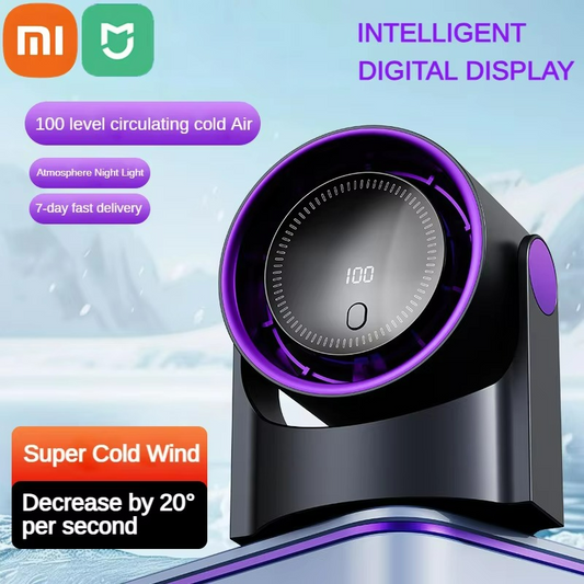 Compact Quiet Desktop Electric Cooling Fan with Digital Display - Fesara