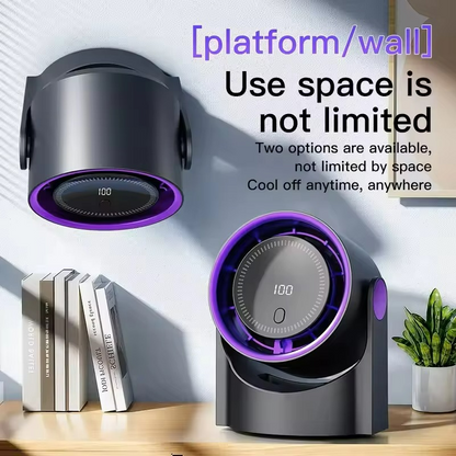 Compact Quiet Desktop Electric Cooling Fan with Digital Display