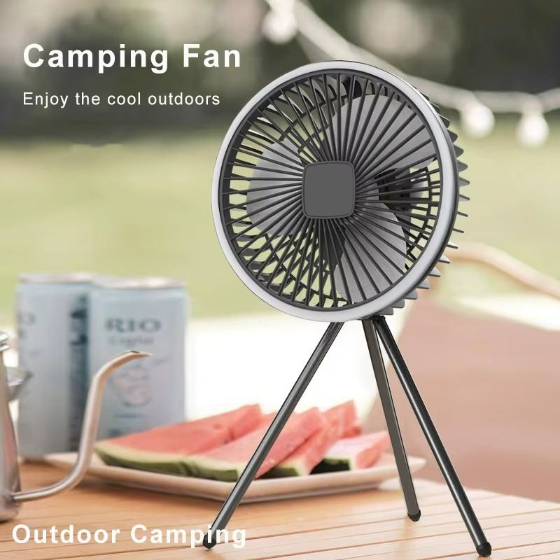 Compact Battery Powered Outdoor Camping Fan with Light - Fesara