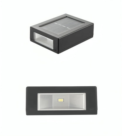 Outdoor Solar Powered Lamp Waterproof Black LED