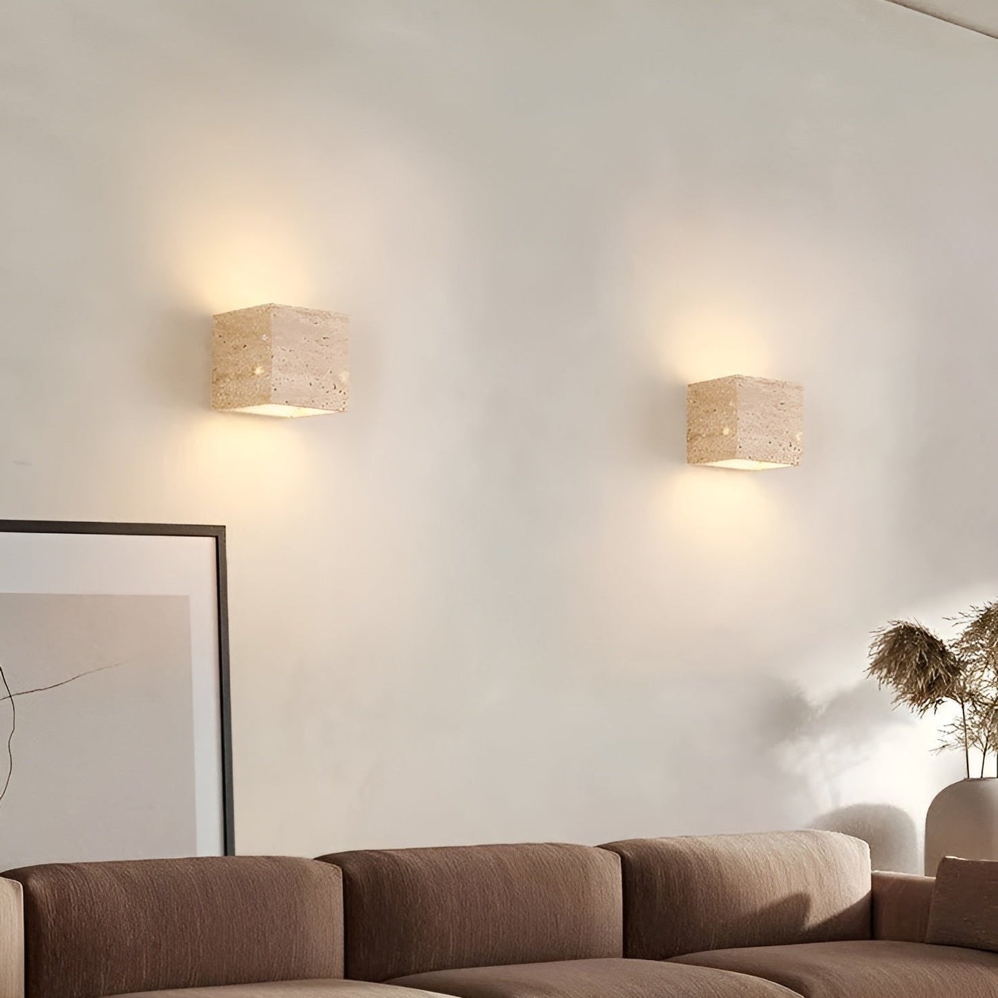 Simple Stone Outdoor LED Wall Sconce Light