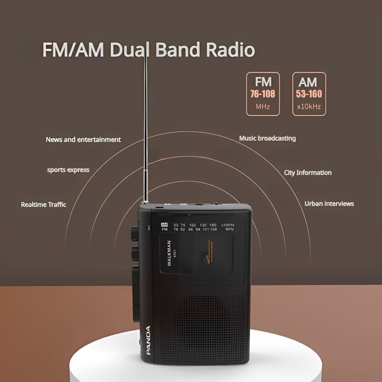 Compact Retro Portable Radio Cassette Player