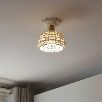 White Scandinavian Ceramic Ceiling Light