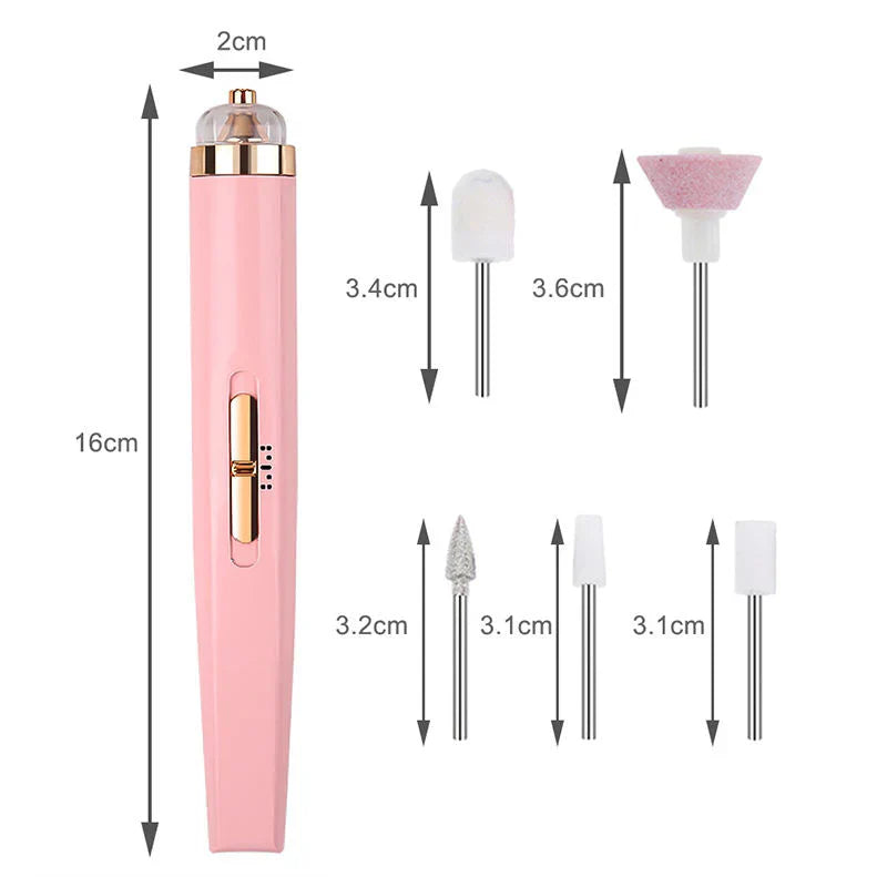 Compact 5-in-1 Nail Drill Kit with LED Light
