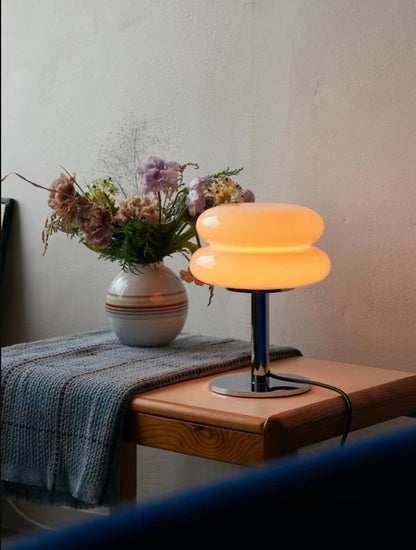 Elegant Glass Desk Lamp - Soft LED Light for Home