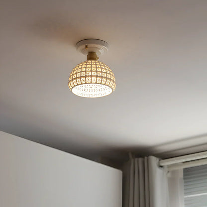 White Scandinavian Ceramic Ceiling Light