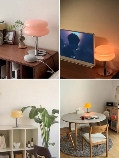 Elegant Glass Desk Lamp - Soft LED Light for Home