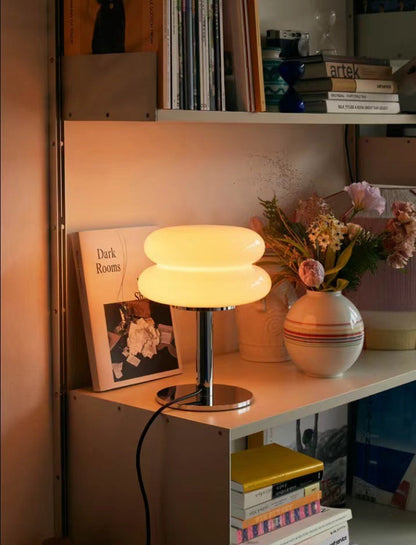 Elegant Glass Desk Lamp - Soft LED Light for Home