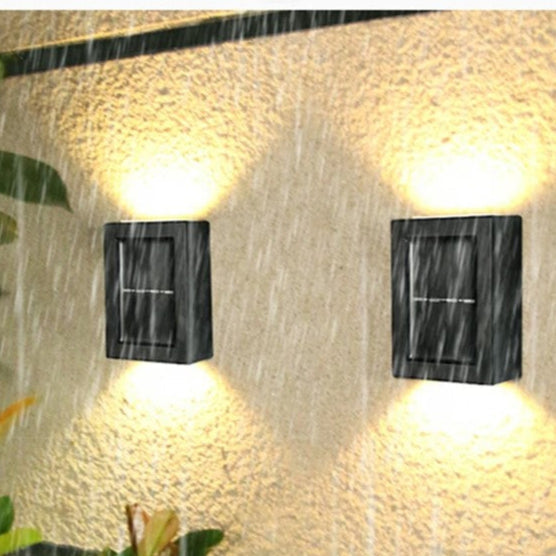 Outdoor Solar Powered Lamp Waterproof Black LED