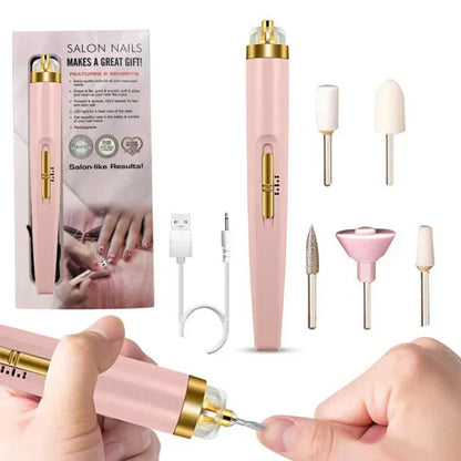 Compact 5-in-1 Nail Drill Kit with LED Light - Fesara